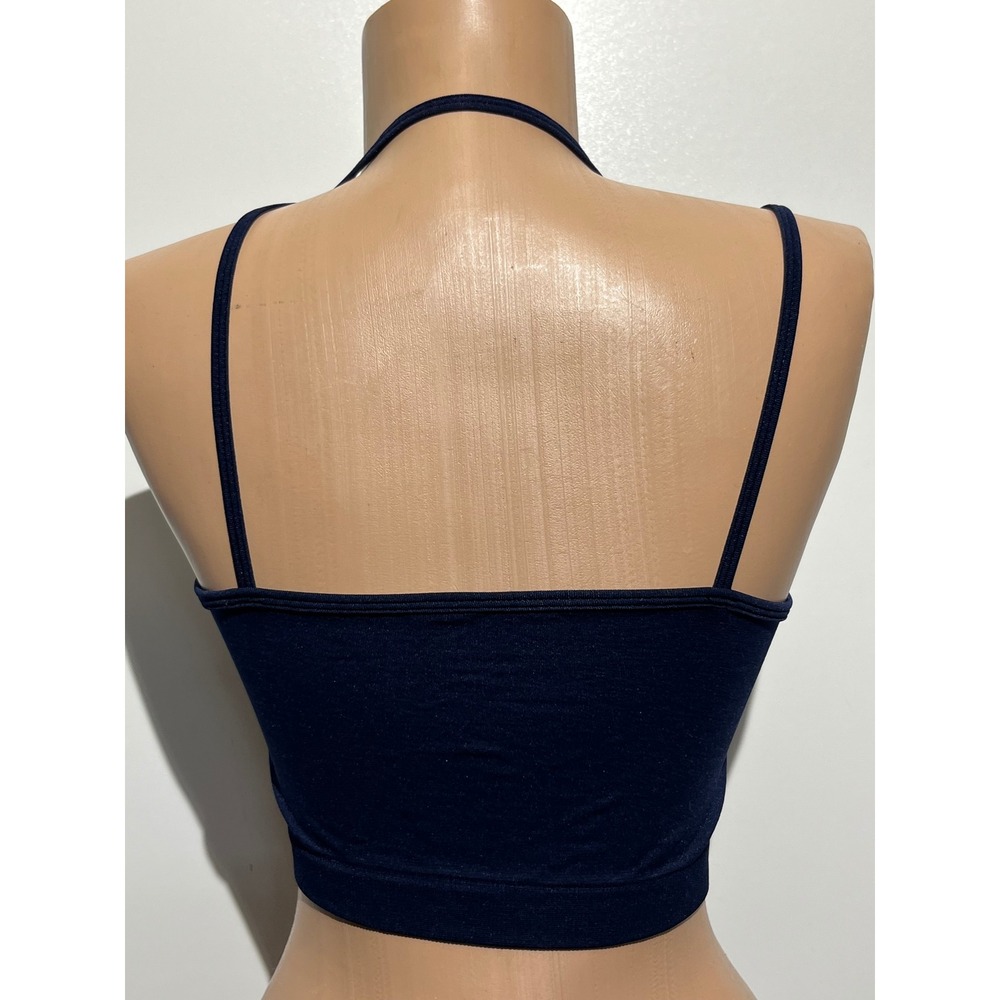Zenana Outfitters Navy Blue Strappy Lattice Front Sports Bra NT-6659 L/XL - Picture 6 of 7